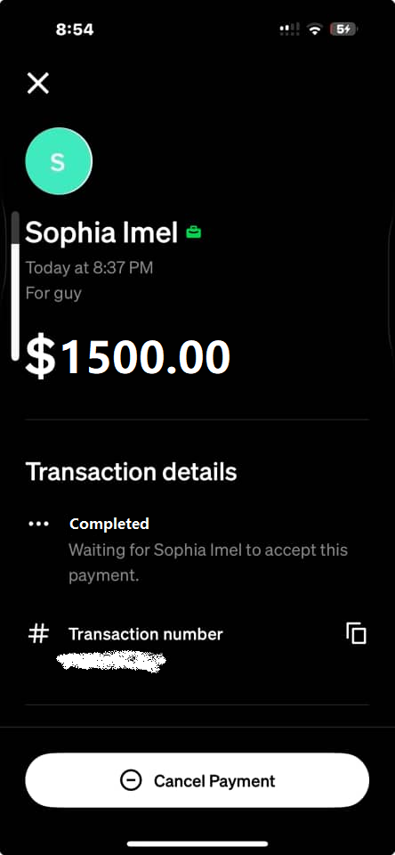 Cash Transfer Screenshot